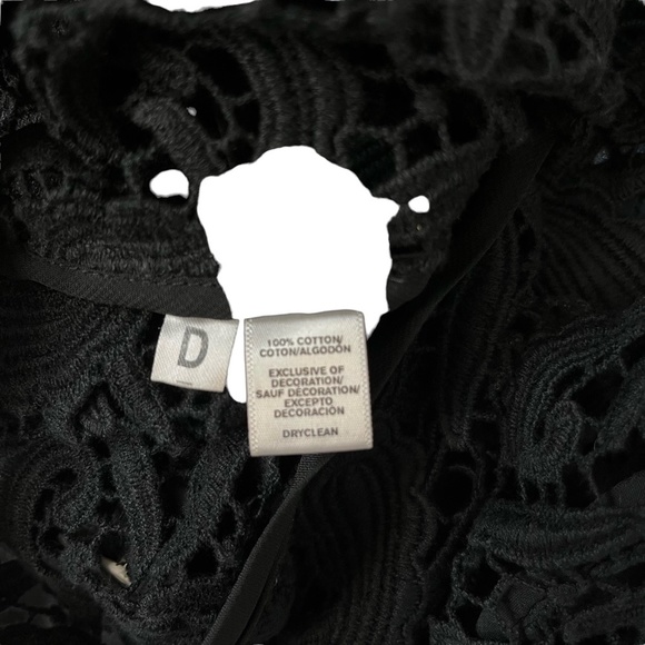 Ann Taylor LOFT Black Paisley Crochet Short Sleeve Sheer Top Blouse Shirt sz M - Picture 12 of 16